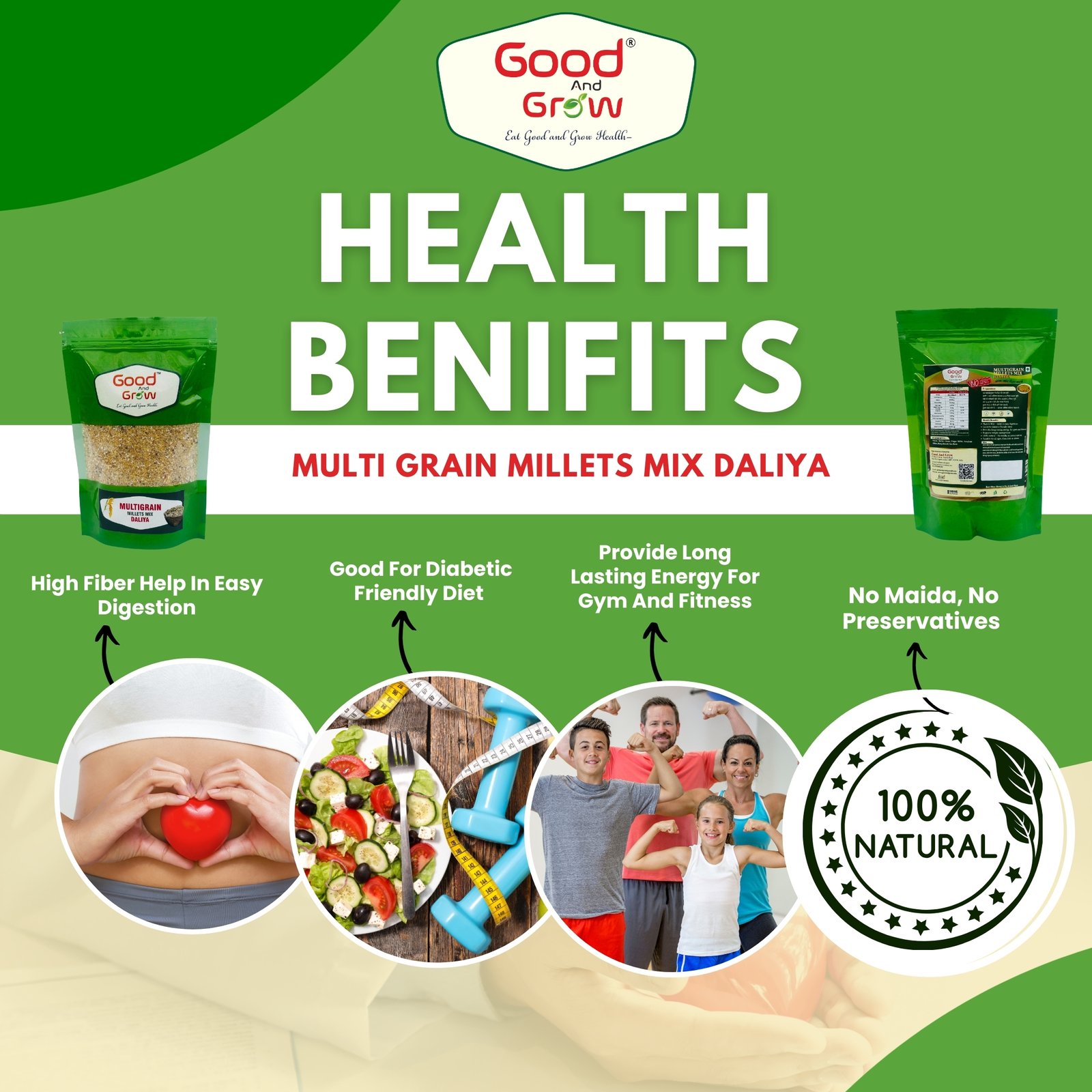 Multigrain Millets Mix Daliya 500 Grm - Image 3