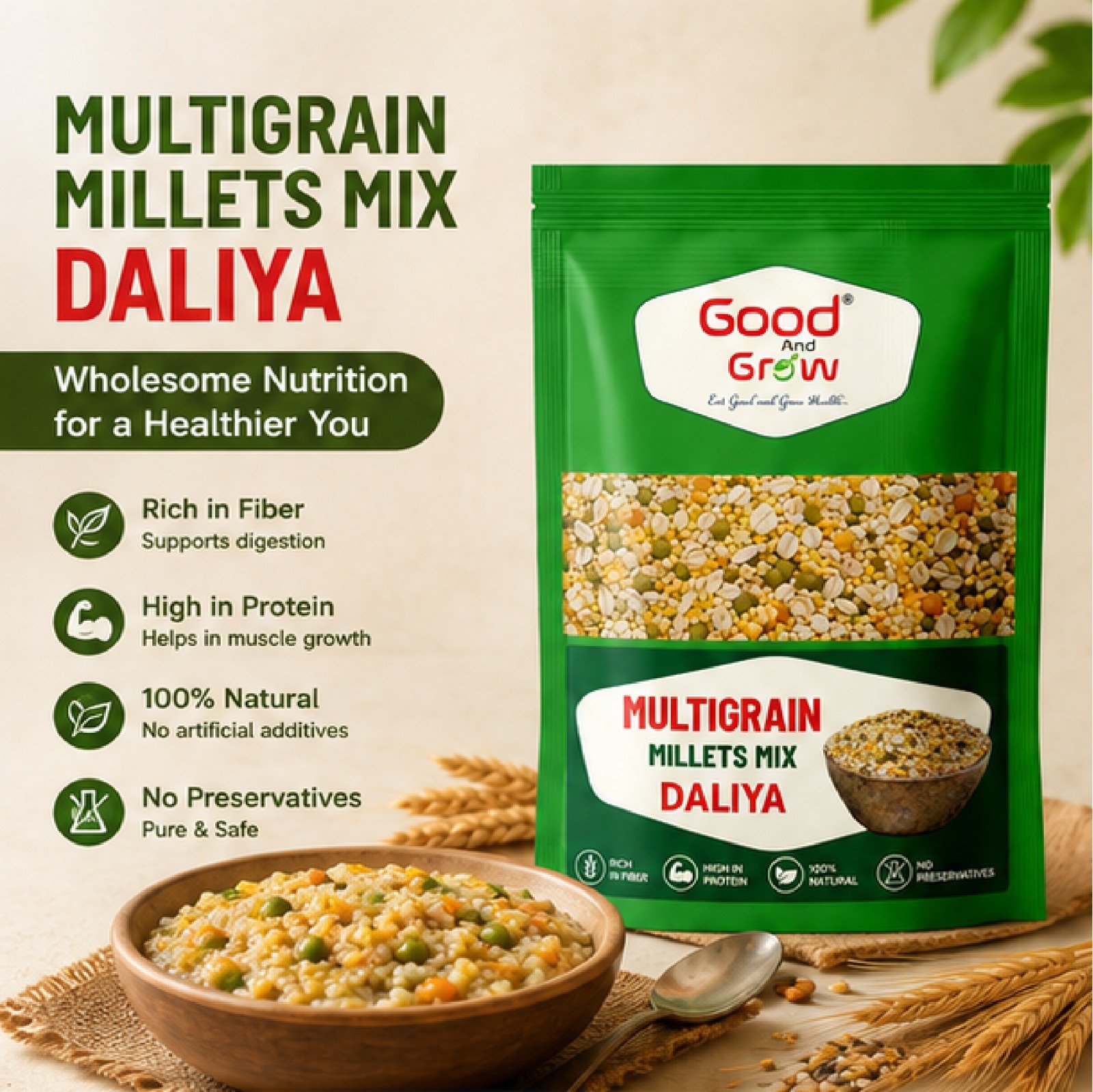 Multigrain Millets Mix Daliya 500 Grm - Image 3