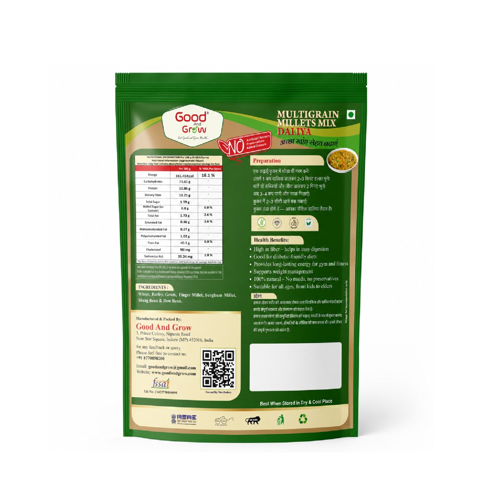 Multigrain Millets Mix Daliya 500 Grm - Image 2